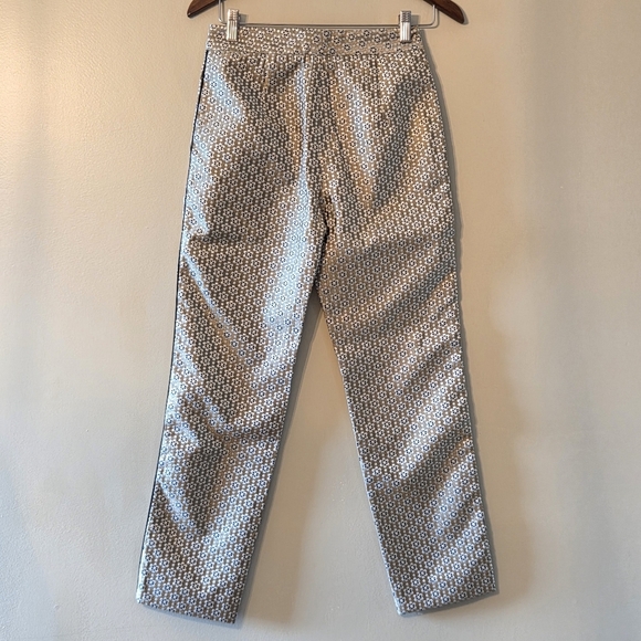 Maje Women's Floral Print Straight Jacquard Metallic Trousers Pants Size EU 34 - Picture 14 of 16
